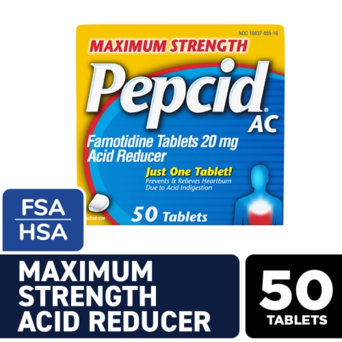 Pepcid Maximum Strength AC Tablets Perspective: front