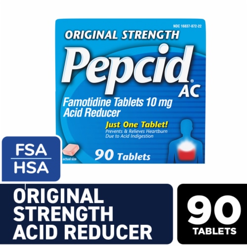 Pepcid AC Original Strength Famotidine For Heartburn Prevention & Relief Perspective: front