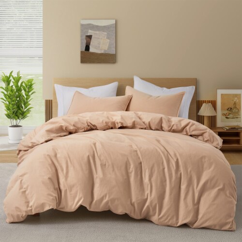 100 Cotton Duvet Cover Set Solid Color Twin Queen King Soft Breathable Bedding Camel Full Q Full Queen Mariano s