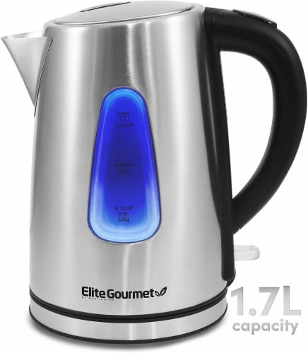 dagboek In beweging Wat Elite by Maxi-Matic Cordless Electric Kettle - Silver/Black, 1.7 L - Baker's