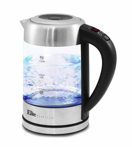 Elite Platinum Electric Kettle - Clear/Silver Perspective: front