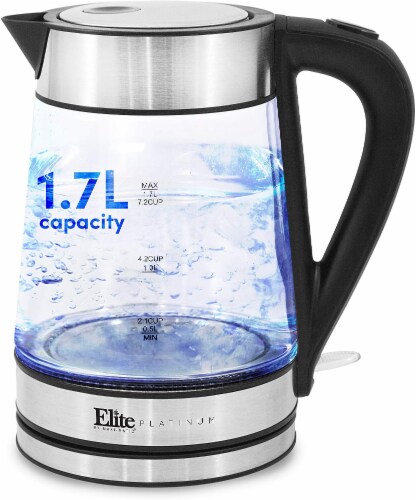 Elite by Maxi-Matic Stainless Steel Glass Kettle Perspective: front