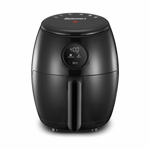 Elite Gourmet Compact Digital Air Fryer - Black Perspective: front