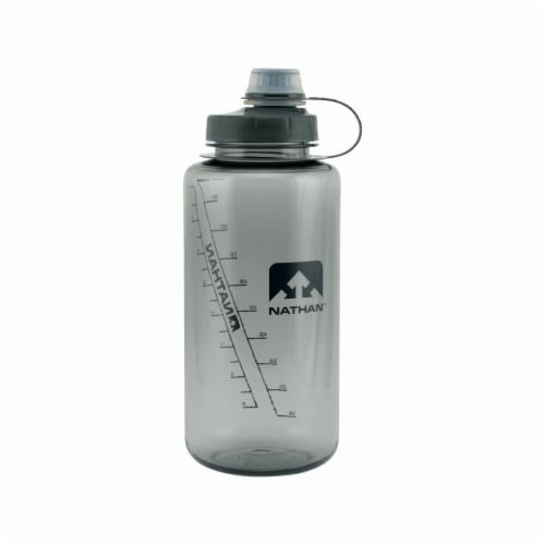 Nathan BigShot BPA Free Gray Plastic Water Bottle Perspective: front