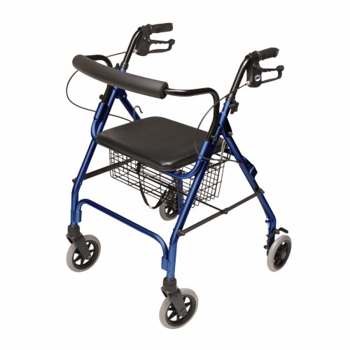 Graham Field Lumex Walkabout Lite Rollator with Seat & 6 Inch Wheels, Royal Blue Perspective: front