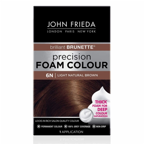 John Brilliant Brunette 6N Light Natural Brown Precision Foam Hair Colour, 1 ct - King Soopers