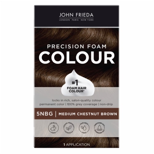 John Frieda Precision Foam Color Brilliant Brunette® 5NBG Medium Chestnut Brown Hair Color Kit Perspective: front