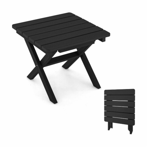 BIVODA 16.6'' 2-Tier HDPE Outdoor Side Table, All-Weather Small Outdoor Table For Adirondack, Patio, Porch, Balcony, Poolside (Coffee
