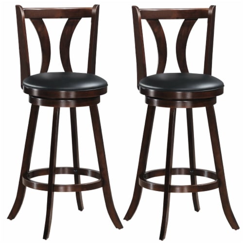 Slickblue Set of 2 Swivel Bar Stool Counter Height Leather Padded Dining Kitchen Chair 29.5 inches Fry s Food Stores