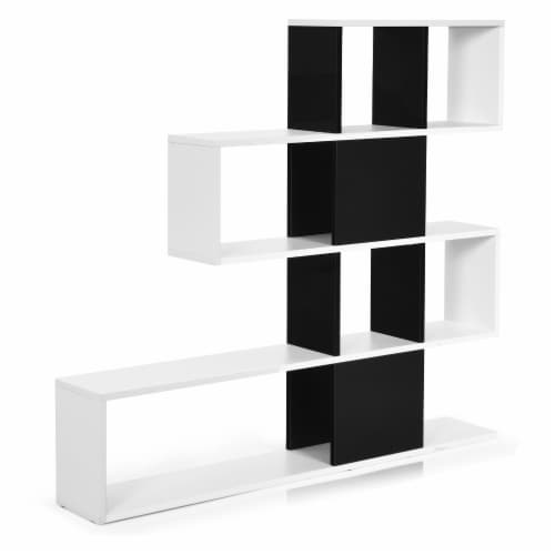 Slickblue 5-Tier Bookshelf Corner Ladder Bookcase with Storage Rack Perspective: front
