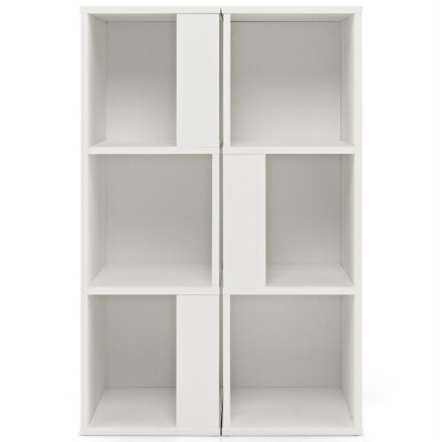 Slickblue 3-Tier 6 Cube Freestanding Bookcase with Anti-toppling Device Perspective: front