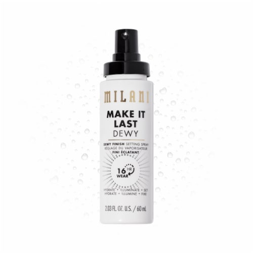 Milani Make it Last Setting Spray with Dewy Finish Hydrate + Illuminate Up To 16 Hrs. Of Wear Perspective: front
