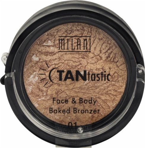 Milani TANtastic 01 Fantastic in Gold Face & Body Baked Bronzer Perspective: front