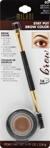 Milani Stay Put Brow Color Pomade Up To 16 Hour Wear 03 Medium Brown Perspective: front