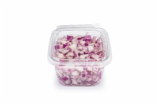 Diced Red Onions Perspective: front