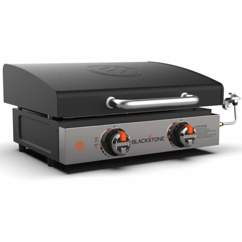 Blackstone Stainless Steel Propane Hood Portable Outdoor Griddle Grill, Black Perspective: front