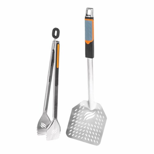 Blackstone 8075105 Stainless Steel Black & Silver Grill Tool Set - 2 Piece Perspective: front