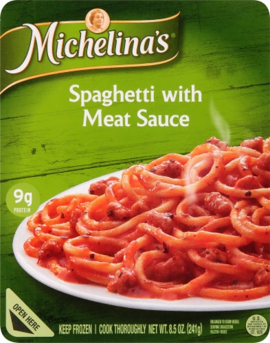 Michelina's Authentico Spaghetti with Meat Sauce Frozen Meal Perspective: front