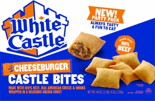 White Castle Cheeseburger Castle Bites Perspective: front