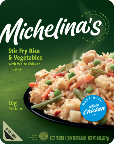 Michelina's® Stir Fry Rice & Vegetables with White Chicken Frozen Meal Perspective: front