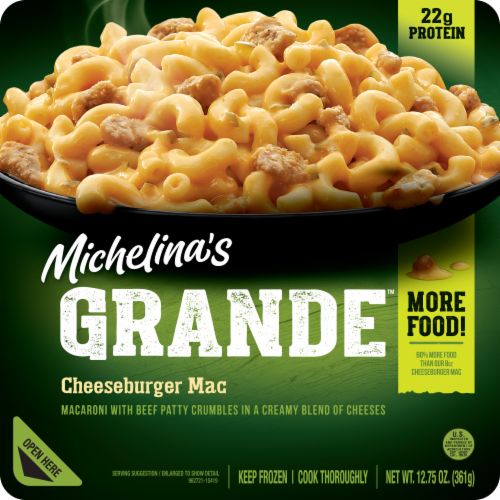 Michelina's® Grande™ Cheeseburger Mac Frozen Meal Perspective: front