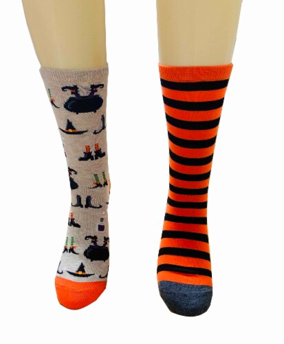 Legale Women's Witches Halloween Crew Socks Perspective: front