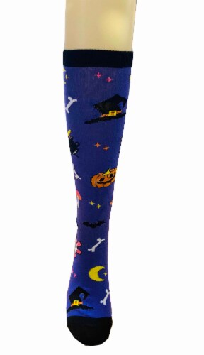 Legale Purple Witch Halloween Women's Knee High Socks Perspective: front