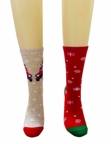 Legale Dogs in Car Christmas Crew Socks - 2 pk Perspective: front