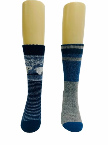 Legale Polar Bear Stripe Lodge Socks - Navy Perspective: front