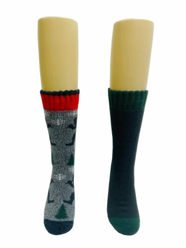 Legale Christmas Sasquatch Cabin Socks - Grey Perspective: front