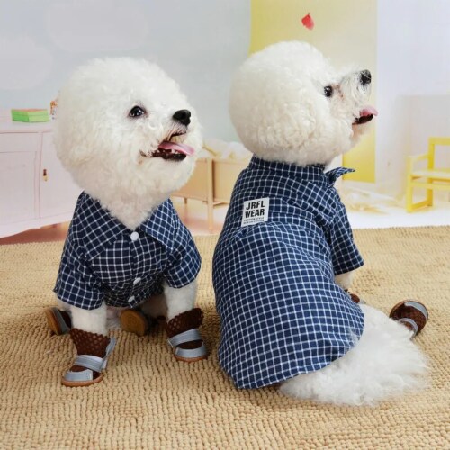 Plaid dog shirt clearance