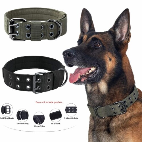 Tactical Dog Collar Leash Set Durable Military Gear for Large Breed L Fry s Food Stores