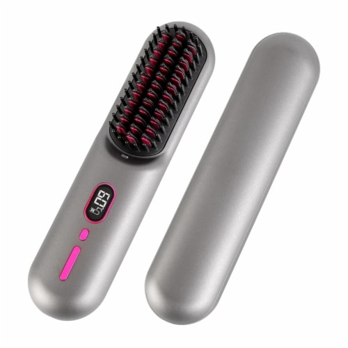 Portable hair brush straightener online