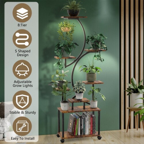 CODACE Plant Stand Indoor With Grow Lights - 2 PCS Trinidad And Tobago