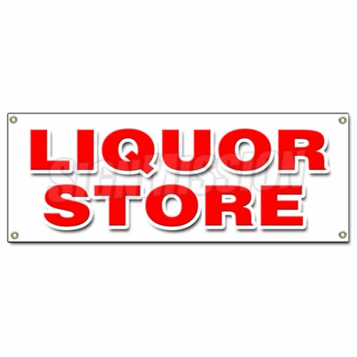 SignMission  18 x 48 in. Liquor Store Banner Sign Perspective: front