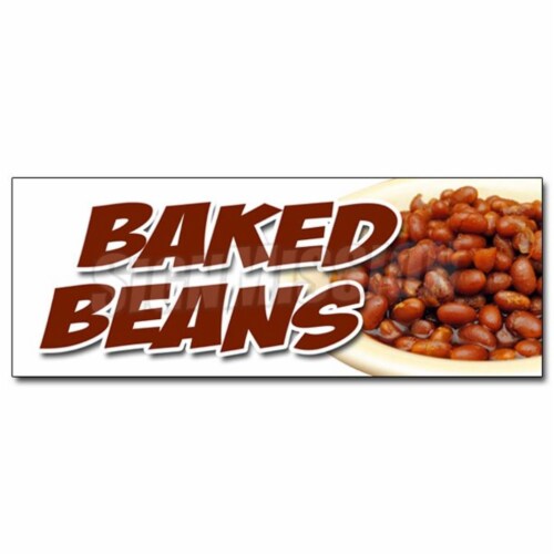 SignMission 12 in. Baked Beans Decal Sticker - Slo Slow Cooked Hot Dogs Brown Sugar Bacon Perspective: front