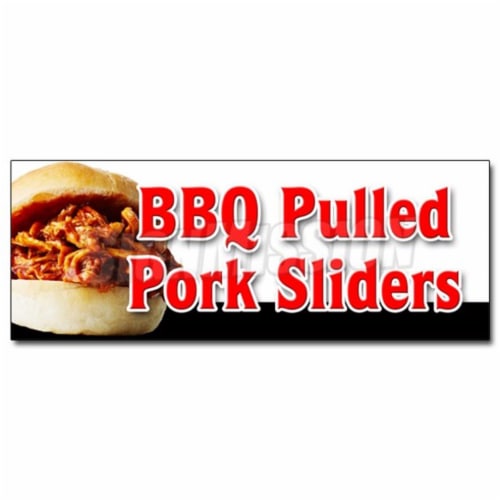 SignMission 12 in. BBQ Pulled Pork Sliders Decal Sticker - Barbeque Bar-B-Que Smoked Perspective: front