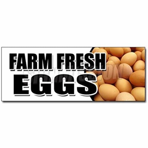 SignMission 12 in. Farm Fresh Eggs Decal Sticker - Organic Range Free Milk Dairy Cheese Brown Perspective: front