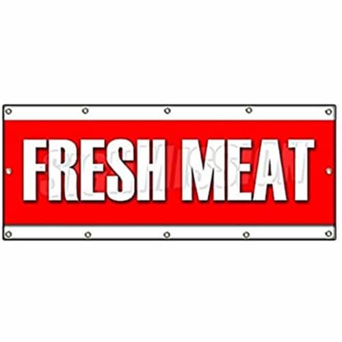 SignMission 24 in. Fresh Meat Decal Sticker - Butcher Steak Beef Chicken Pork Ground Perspective: front