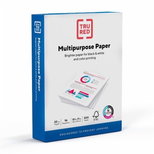 TRU RED 8.5 x 11 Multipurpose Paper 20 lbs. 96 Brightness 500/RM 513099, 1  - Kroger