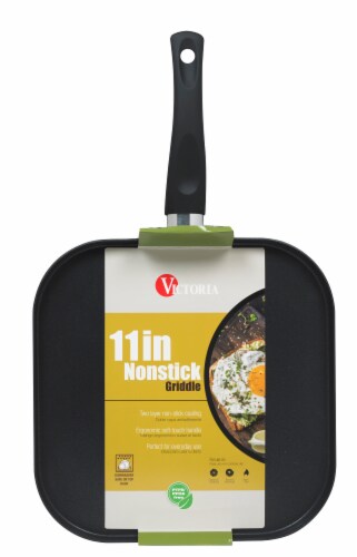 Victoria Soft Touch Handle Nonstick Square Griddle Perspective: front