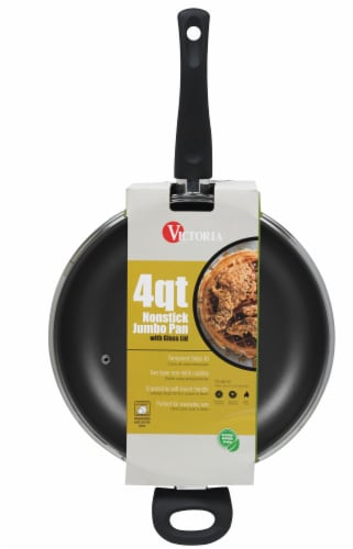 Victoria Glass Lid and Soft Touch Handles Nonstick Jumbo Cooker Perspective: front