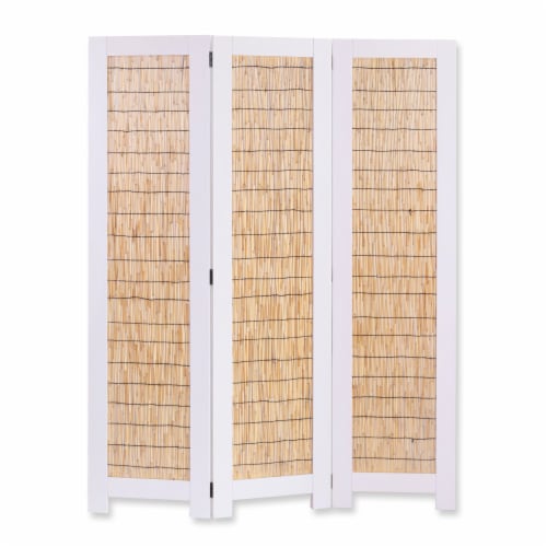 Screen Gems White Wicker Screen SG-324 Perspective: front