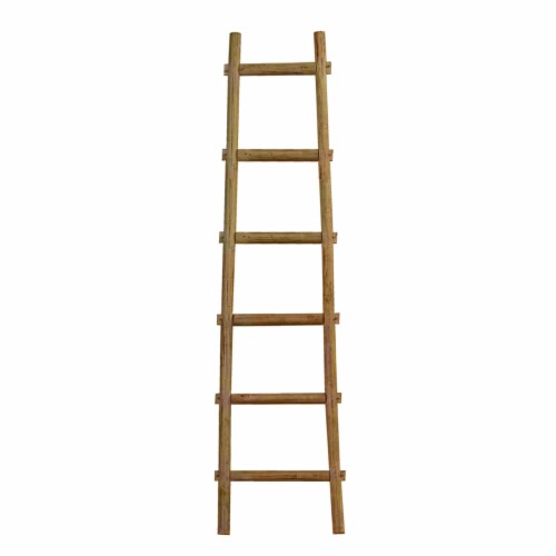 Screen Gems 6 Step 6 ft BlankRock Decorative Wooden Ladder Perspective: front