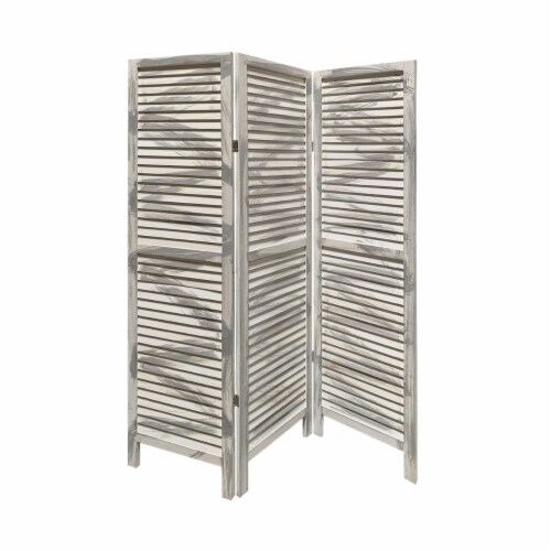3 Panel Grey Shutter Screen Room Divider