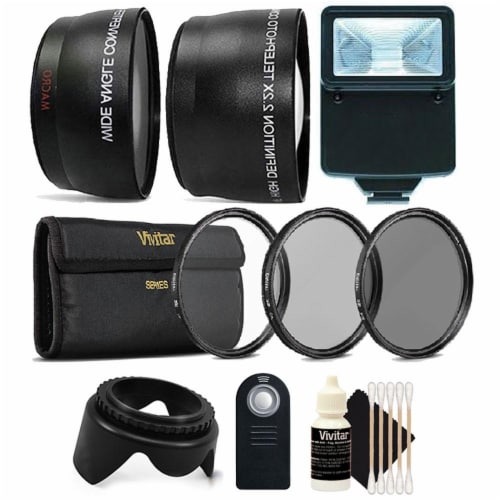 52mm Telephoto And Wide Angle Lens With Accessory Kit For Nikon D5300 And D5500 Perspective: front