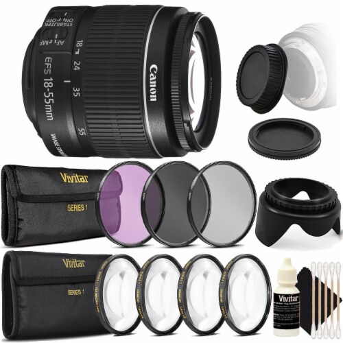 Canon Ef-s 18-55mm F/3.5-5.6 Is Ll Lens With Accessories For Canon Slr Cameras Perspective: front