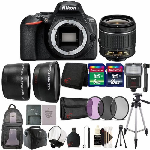 Nikon D5600 24.2mp Dslr Camera With 18-55mm Lens And 24gb