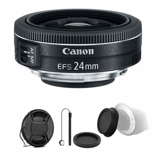 Canon Ef-s 24mm F/2.8 Stm Lens With Accessory Bundle For Canon Digital Slr Camerasâ  Perspective: front