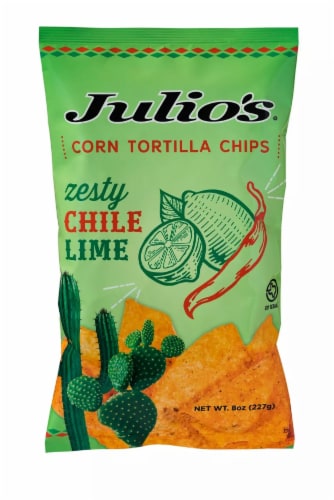 Julio's® Zesty Chile Lime Corn Tortilla Chips Perspective: front